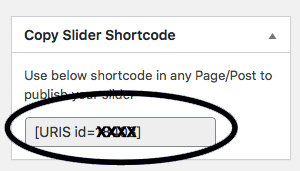 screenshot of shortcode